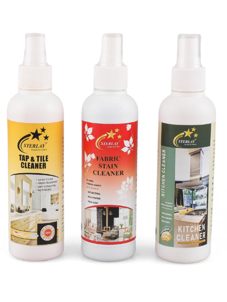 Picture of Sterlay Multi Purpose Fabric Stain + Kitchen+Tap and Tiles Cleaner Set of 3 x 200 ML
