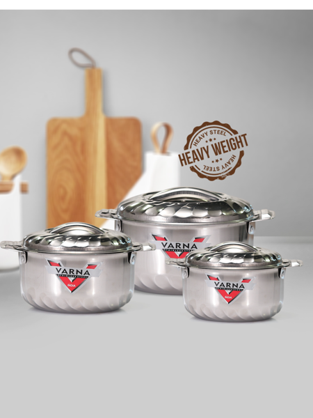Picture of VARNA Insulated Set of 3 Stainless Steel Serving Casserole
